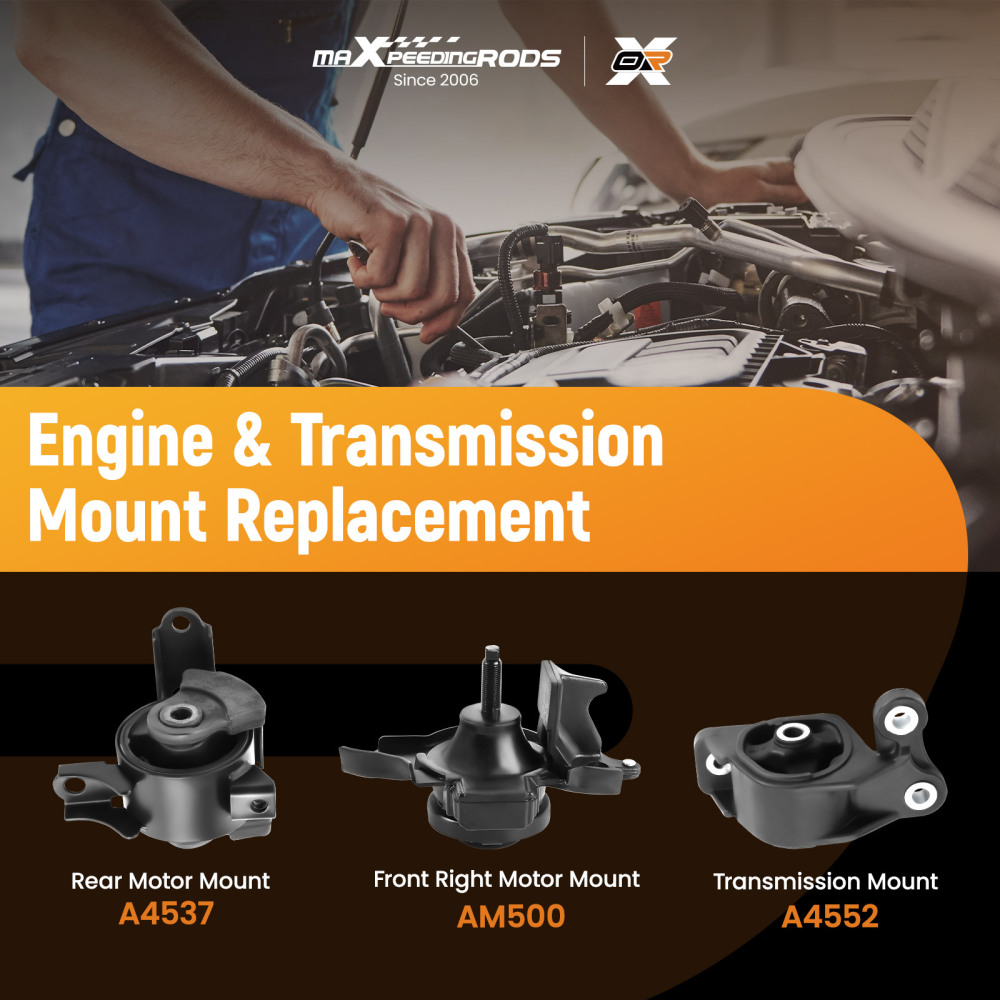 3Pcs Engine MotorTrans Mount compatible for Honda Fit l4 1.5L 2007-2008Auto Trans new