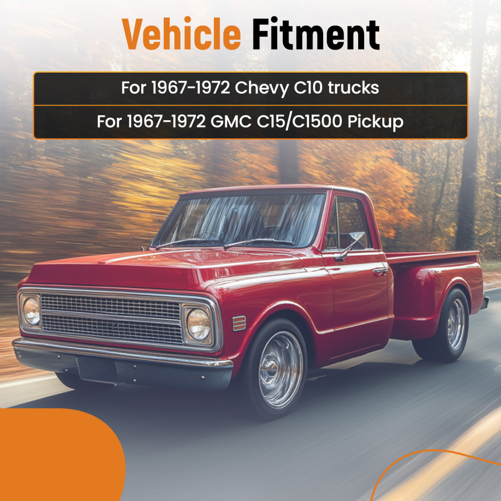 Steel Motor Mount Kit compatible for Chevy C10 compatible for GMC C1500 Truck 1967-1972 Black Finish