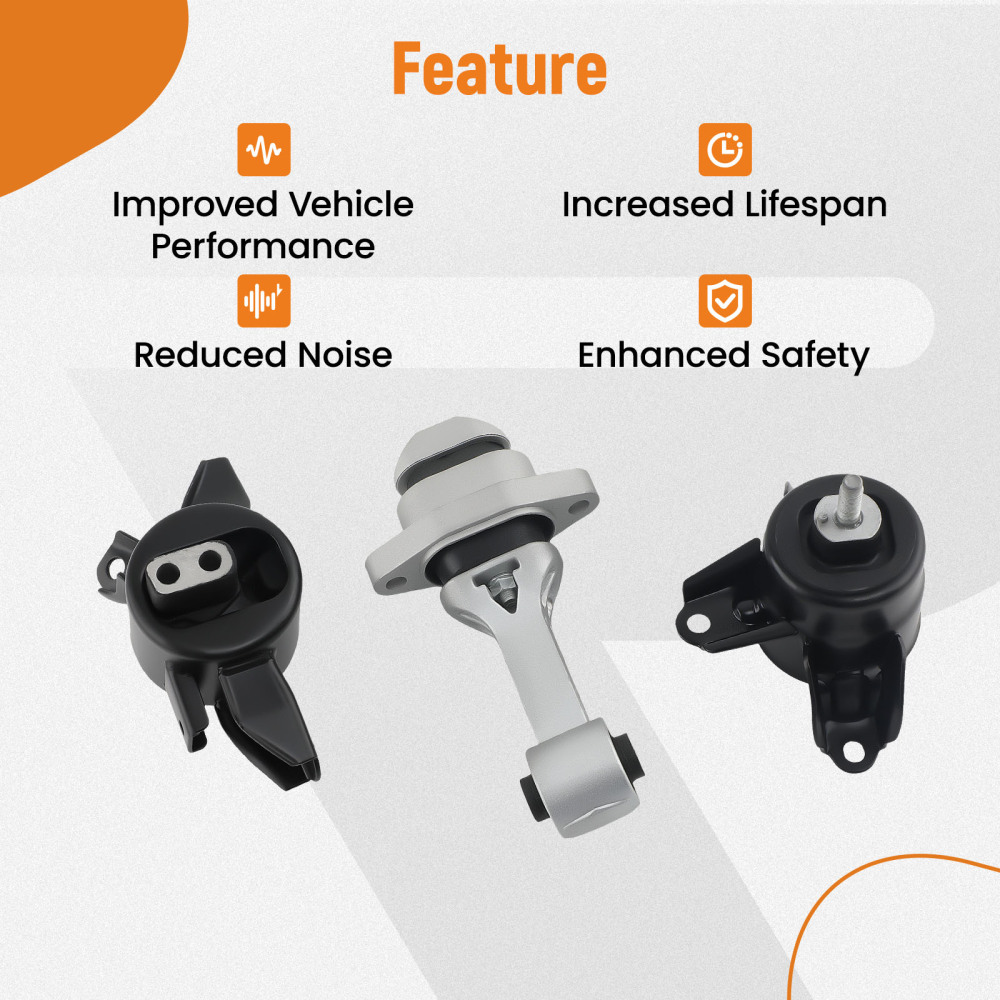 3 Pcs Engine Motor & Trans Mount Set compatible for Kia Forte Koup 1.6L 2014-2016 w/ Auto