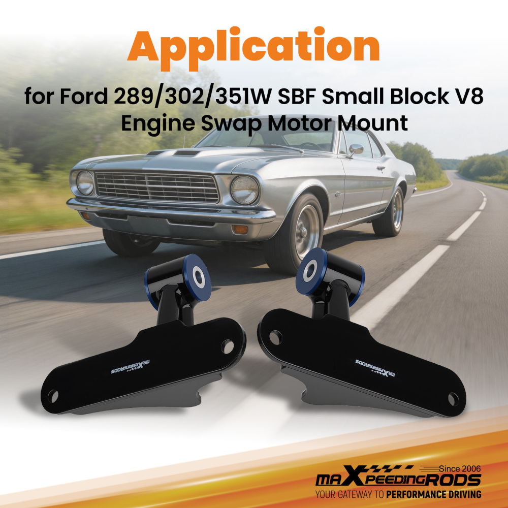 2PCS Engine Swap Motor MountS compatible for Ford SBF Small Block 289 302 351W Returned