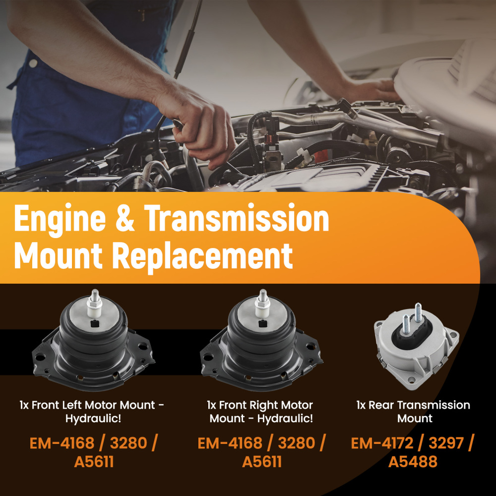 3 Pcs Motor MountTrans Mount compatible for Jeep Grand Cherokee compatible for Dodge Durango 2011-2019