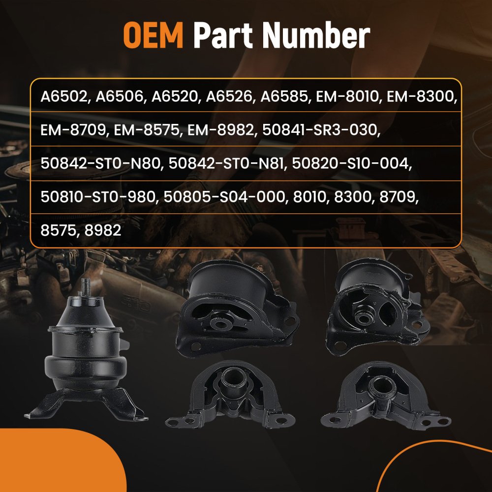 Engine MotorAuto Trans Mount 5 Set compatible for Honda CR-V 2.0L 1997 1998-2001 A6502
