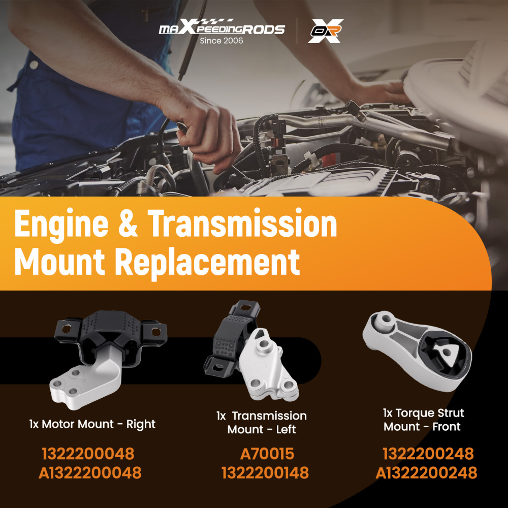 3Pcs Engine MotorTrans Mount Kit compatible for Smart Fortwo L3 1.0L DOHC Petrol 2008-15