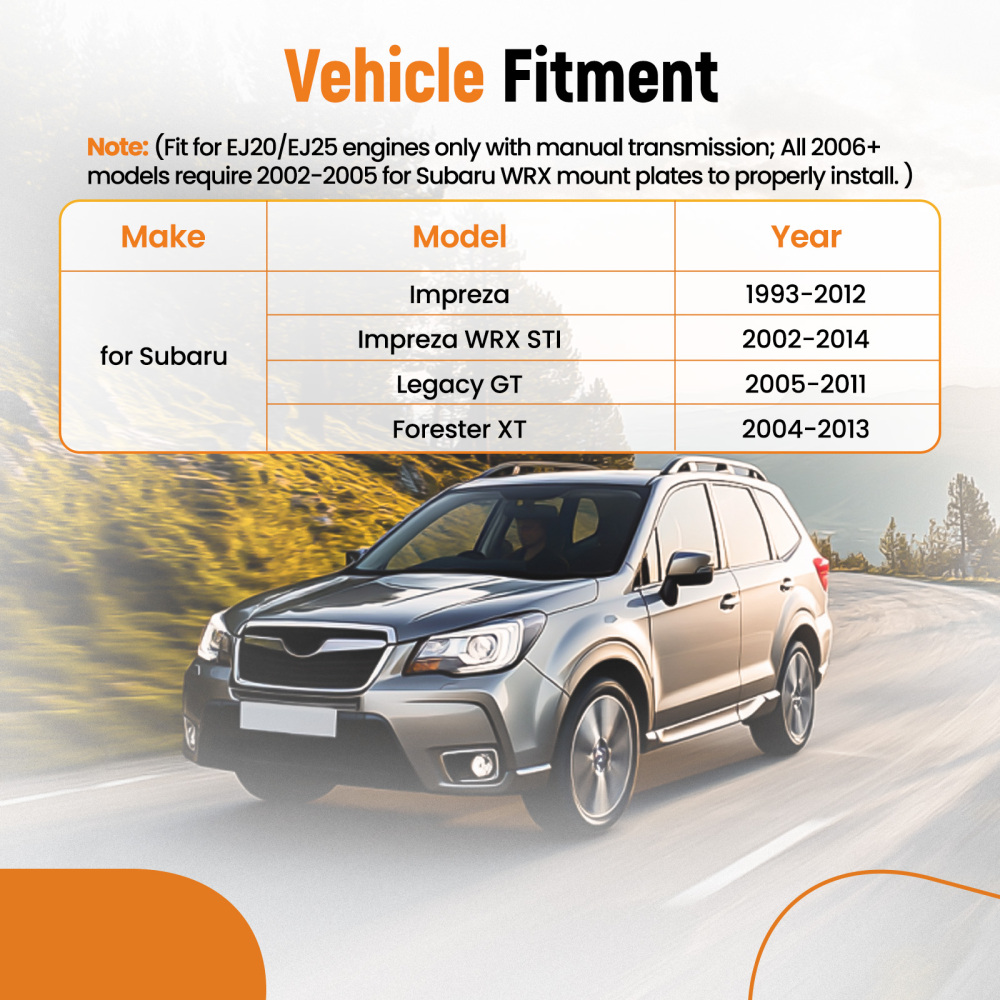 4x Engine Motor Mount compatible for Subaru Impreza STI 2002-2014 EJ20/EJ25 engines