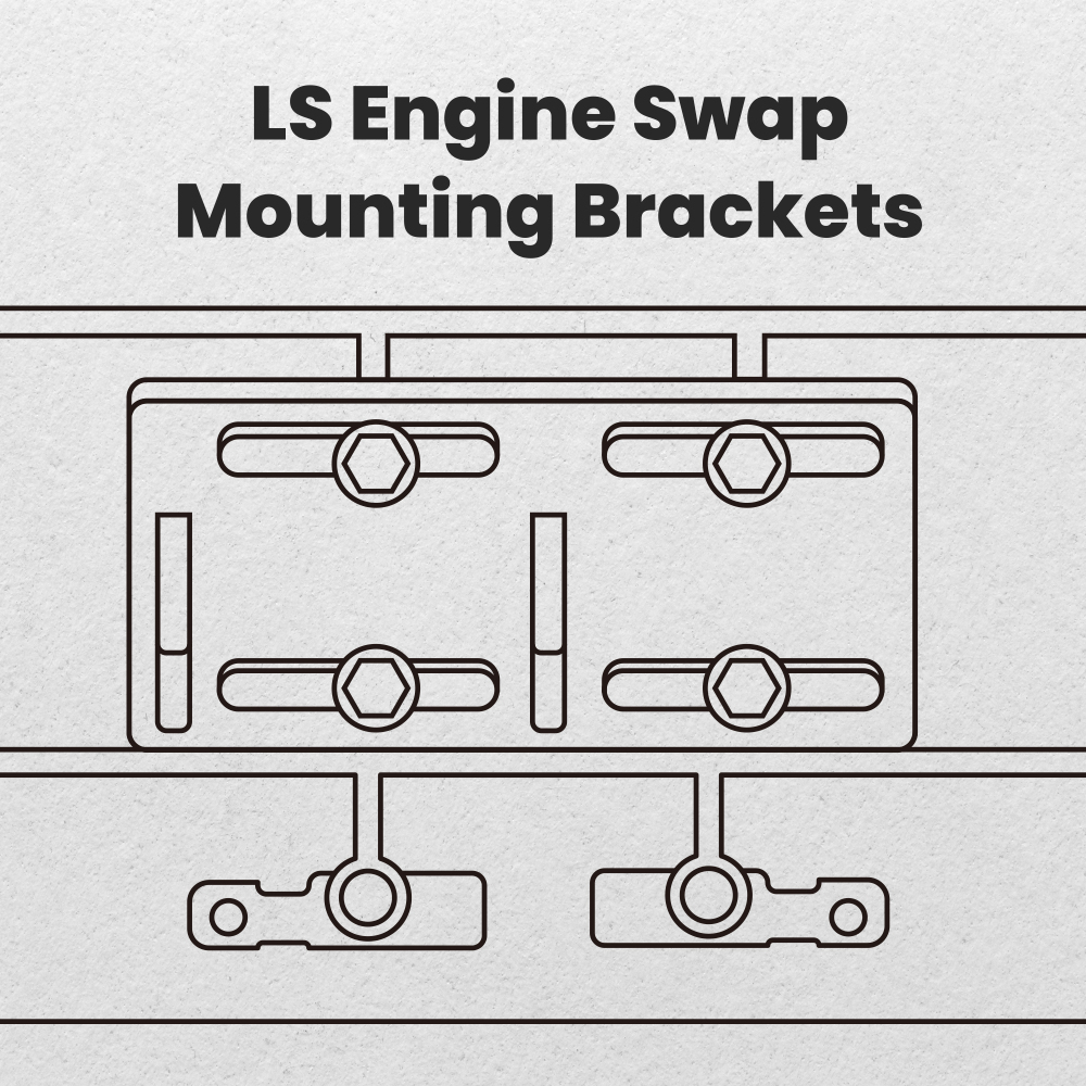Engine Mount Adapter Plates Swap Kit compatible for Chevrolet C10 LSx LS1 LS2 LQ9 1975-1987