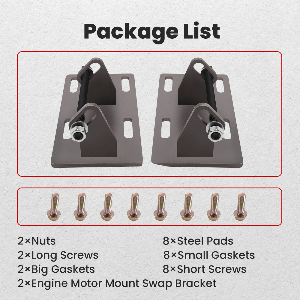 Engine Mount Adapter Plates Swap Kit compatible for Chevrolet C10 LSx LS1 LS2 LQ9 1975-1987
