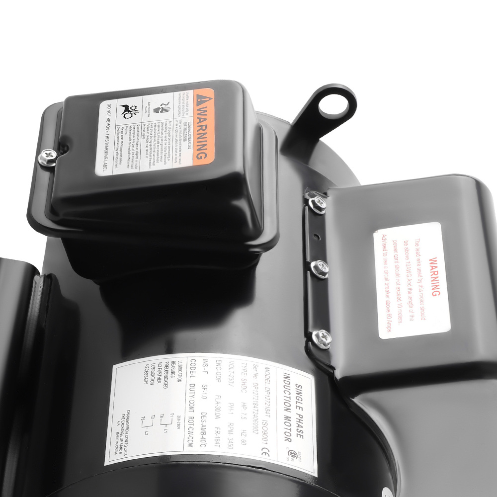 7.5HP Air Compressor Electric Motor 3450 RPM 184T Frame 1-1/8 Shaft Diameter