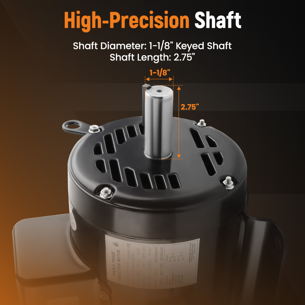 7.5HP Air Compressor Electric Motor 3450 RPM 184T Frame 1-1/8 Shaft Diameter