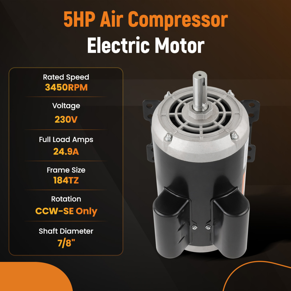 5HP Electric Motor Compressor 3450RPM 184TZ 7/8“ Shaft Keyed shaft 230V 54421193