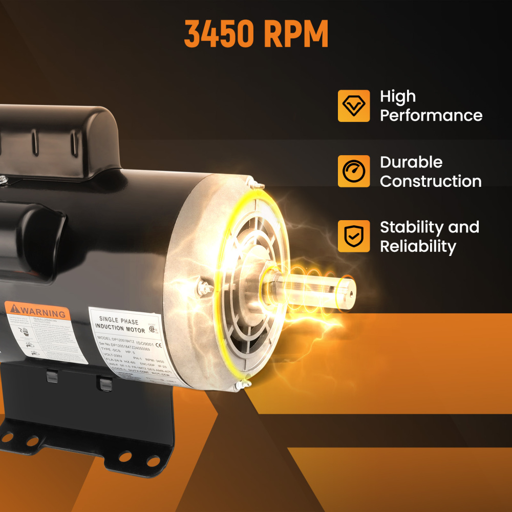 5HP Electric Motor Compressor 3450RPM 184TZ 7/8“ Shaft Keyed shaft 230V 54421193