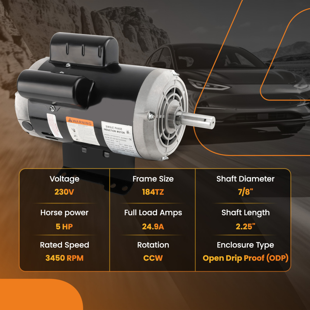 5HP Electric Motor Compressor 3450RPM 184TZ 7/8“ Shaft Keyed shaft 230V 54421193