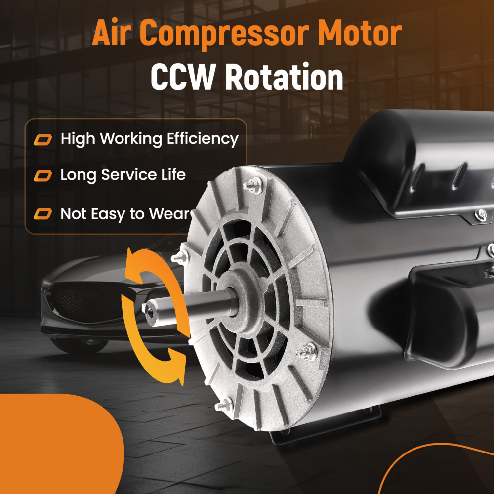 3.7 HP Electric Motor 3450 RPM Compressor Duty 56 Frame 1 Phase 5/8 Shaft 230V