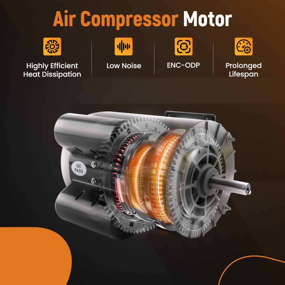 3.7 HP Electric Motor 3450 RPM Compressor Duty 56 Frame 1 Phase 5/8 Shaft 230V