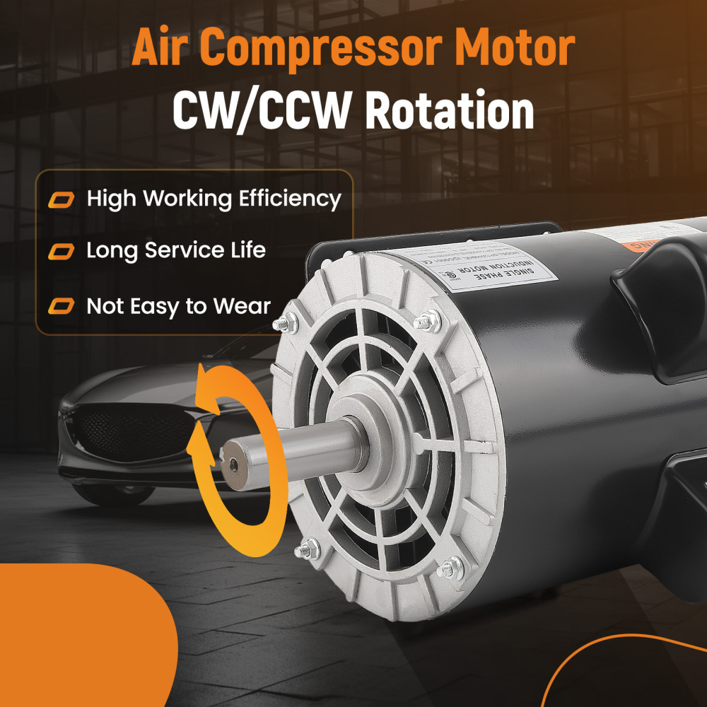 Air Compressor 5HP Electric Motor 3450RPM 230V 21A 56Frame 7/8 Shaft CW/CCW