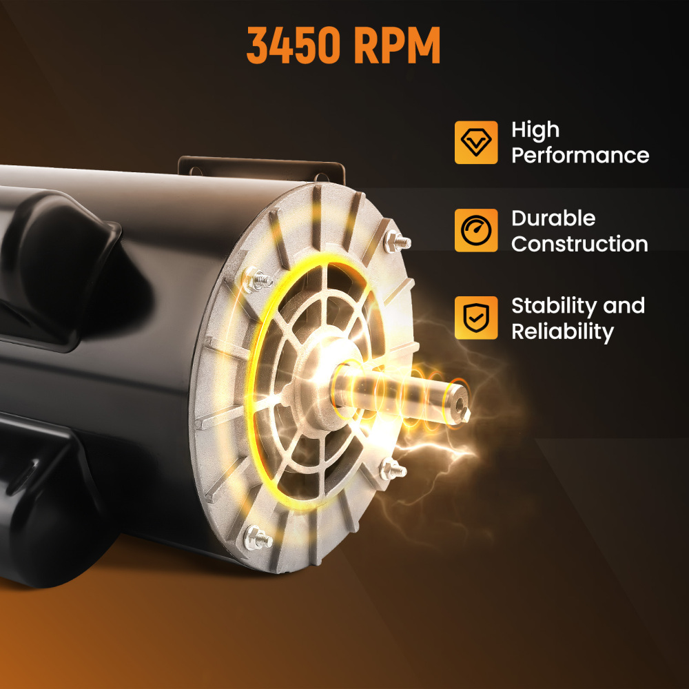 Air Compressor 5 HP Electric Motor 3450RPM 230V 15A 56Frame 5/8 Shaft CCW