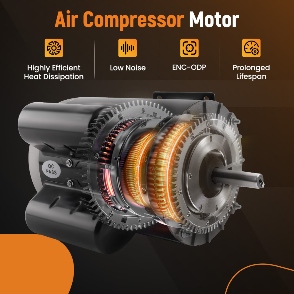 Air Compressor 5 HP Electric Motor 3450RPM 230V 15A 56Frame 5/8 Shaft CCW