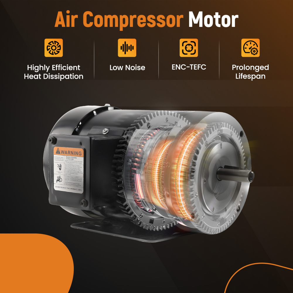 1HP Air Compressor Electric Motor 1800RPM 3.8A/1.9A 56CFrame 5/8 Shaft TEFC