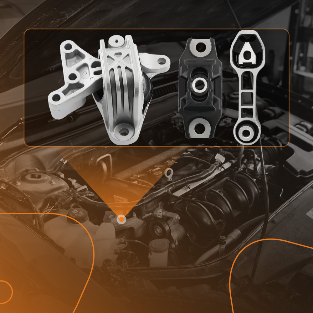 3PCS Motor MotorTrans Mount Set compatible for Fiat 500 1.4L 2012-2018 68073-029AC A5645