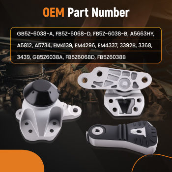 Engine Mount Assembly compatible for Ford Explorer Police 3.7 16-19 FB5Z-6068-D FB5Z-6038-B