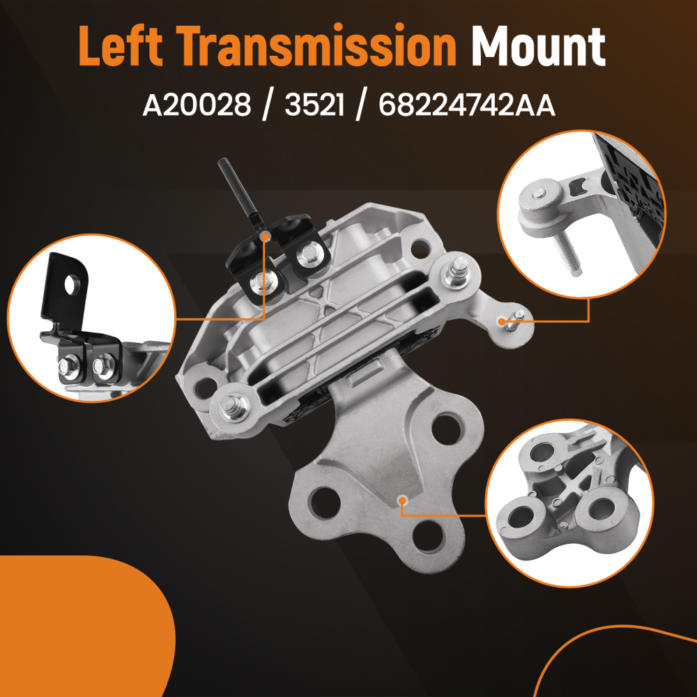 4pcs MotorTrans Mount compatible for Chrysler Pacifica 2017-2023 3.6L V6 A20070 A20025