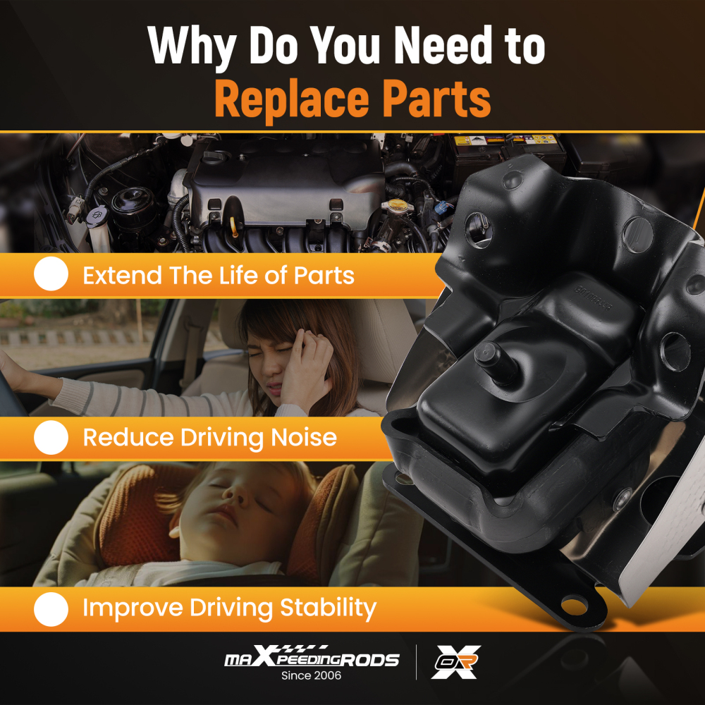 3PC EngineTrans Mount compatible for GMC Sierra 1500 6.2L 2008-2013 A5365 EM-2811