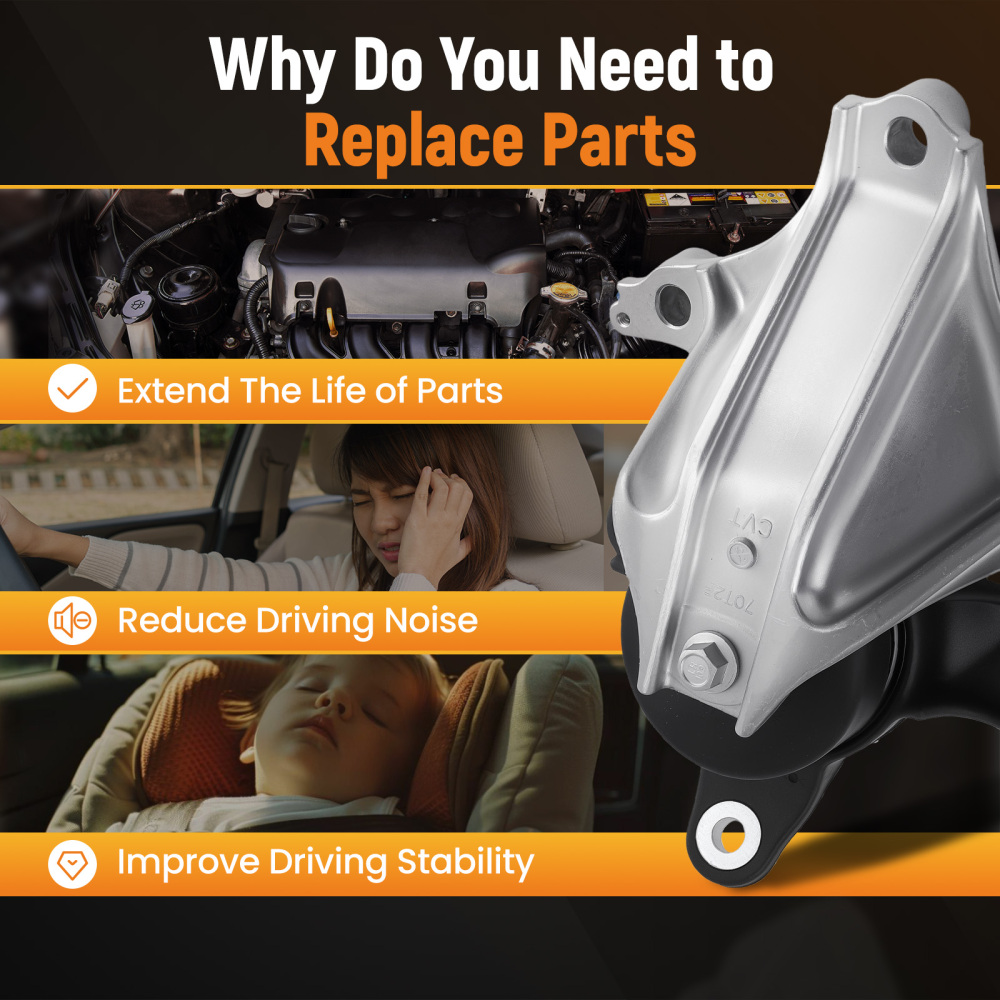 5x Engine MotorTransmission Mount compatible for Honda Accord 2.4L A/T CVT 2013-2017