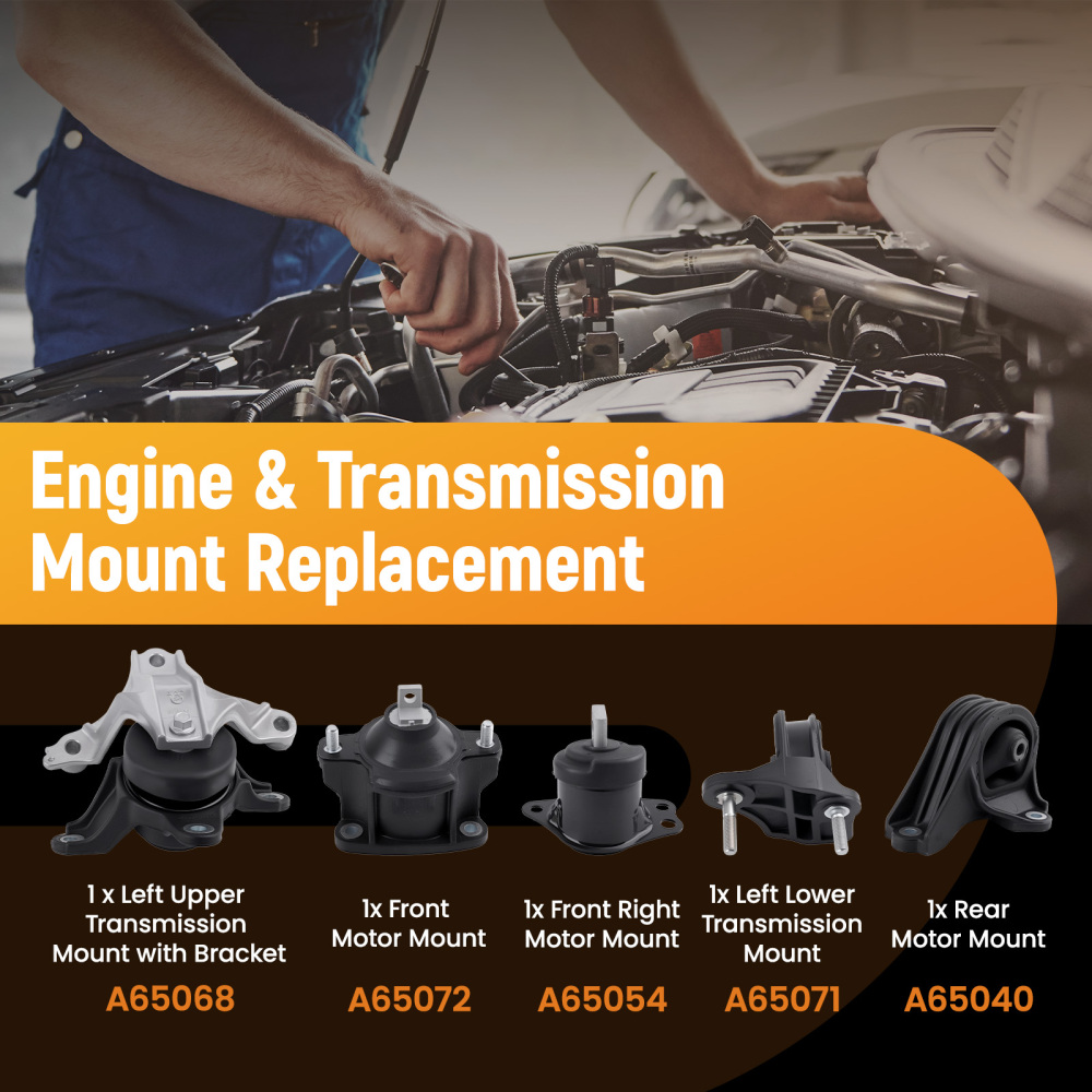 5x Engine MotorTransmission Mount compatible for Honda Accord 2.4L A/T CVT 2013-2017