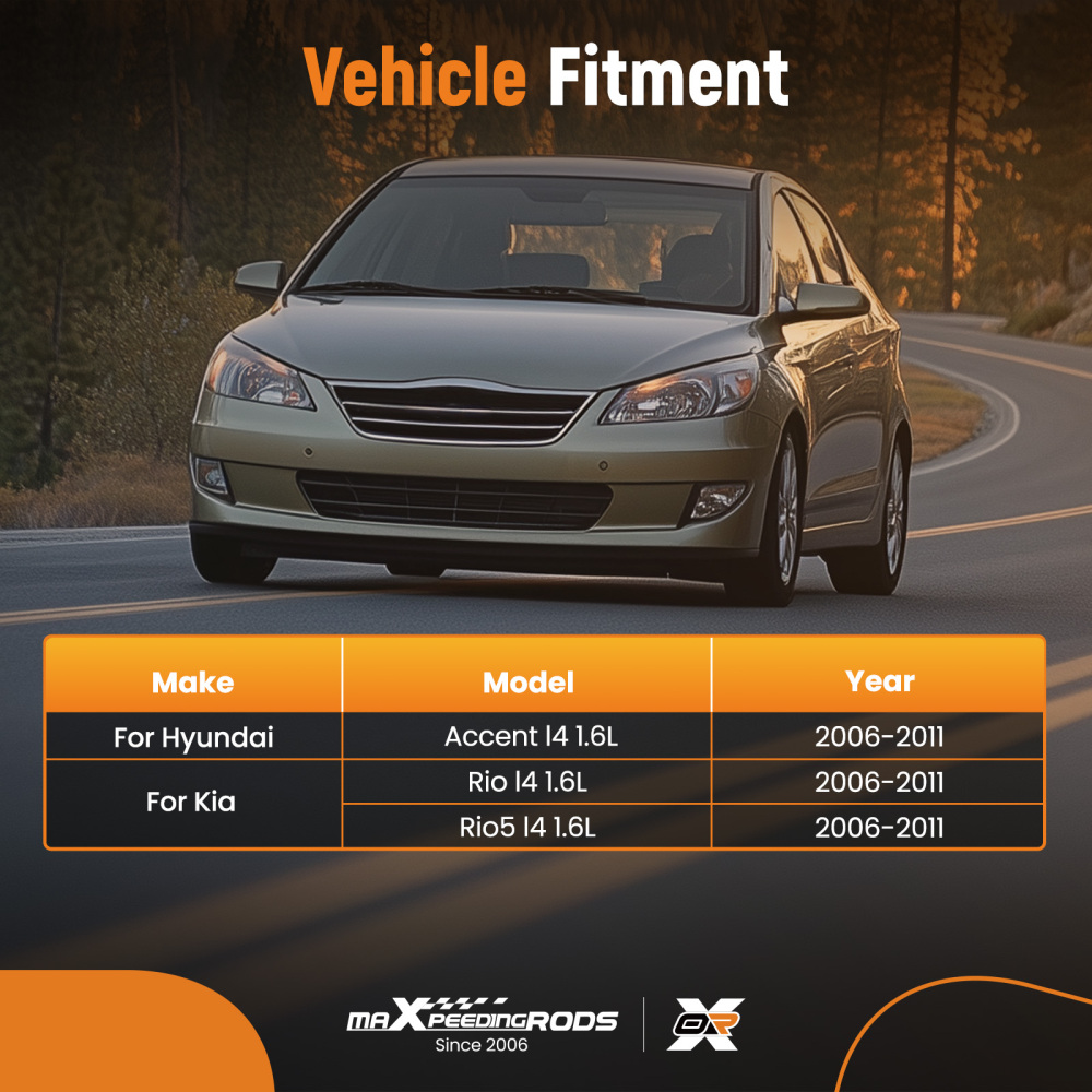 4x Engine MotorTransmission Mount compatible for Hyundai Accent compatible for Kia Rio5 2006-2011 A7164