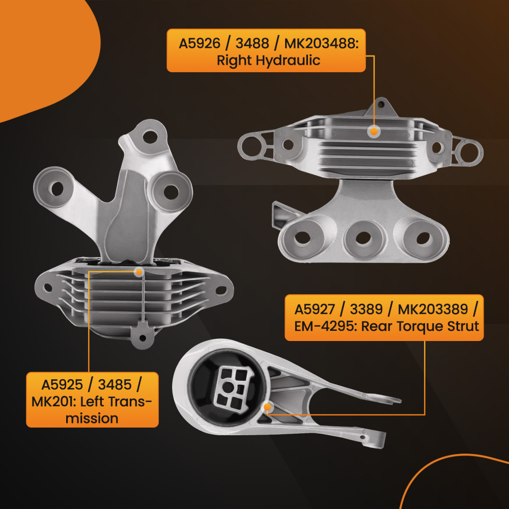 Engine Motor Auto Trans Mount 3pcs Set compatible for Chevrolet Malibu 1.5L 2016-2018 A5926