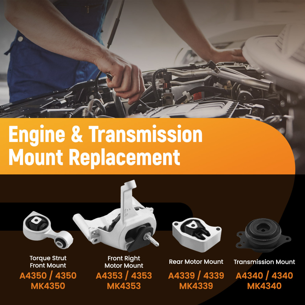 Engine Motor Trans Mount 4pcs compatible for Nissan Altima 2007-2016 2.5L Auto CVT A4339