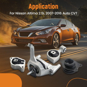 Compatible for Nissan Altima 2.5L Auto CVT 2008 - 2012 Set of 4 Engine Mount Transmission