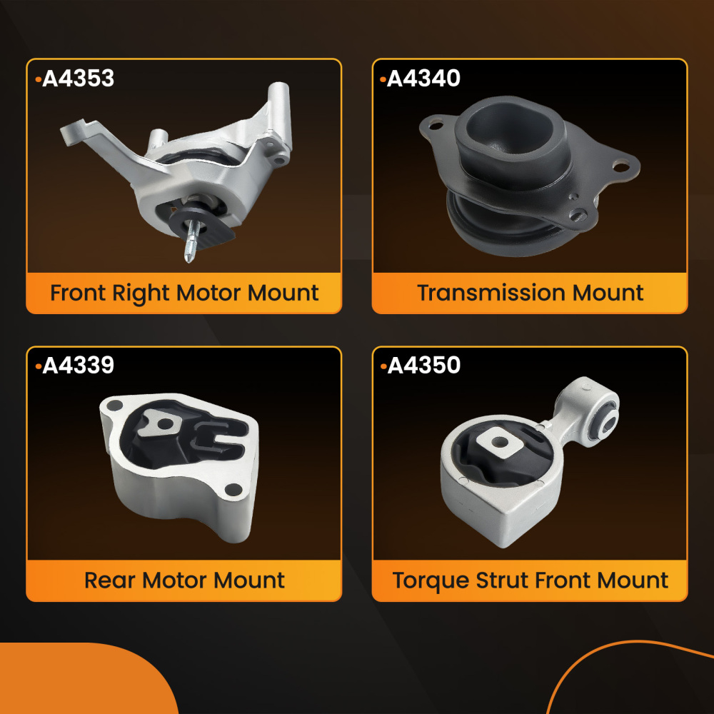 Compatible for Nissan Altima 2.5L Auto CVT 2008 - 2012 Set of 4 Engine Mount Transmission