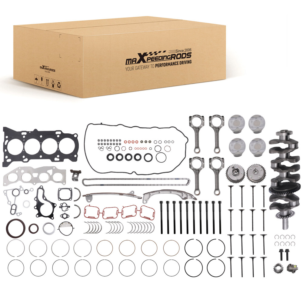 2ARFE 2.5L Engine Rebuild Piston Gasket Timing Kit w/ Crankshaft Rods compatible for Toyota