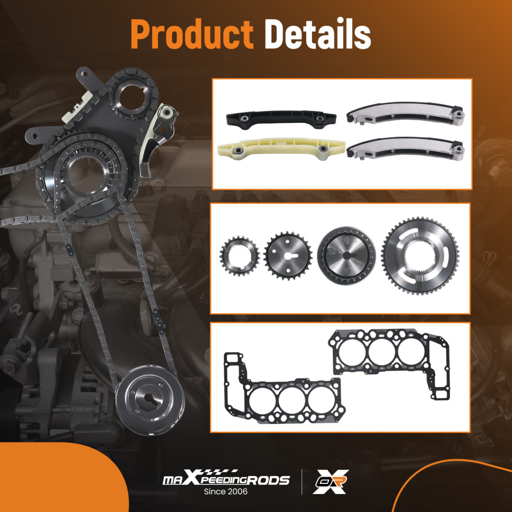 Timing Chain Head Gasket Bolts Set for 2005-12 compatible for Dodge Ram 1500 compatible for Jeep Grand 3.7L V6