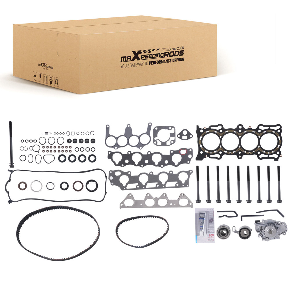 Head Gasket Set Timing Belt Kit Water Pump For 98-02 compatible for Acura Honda 2.3L SOHC 16V
