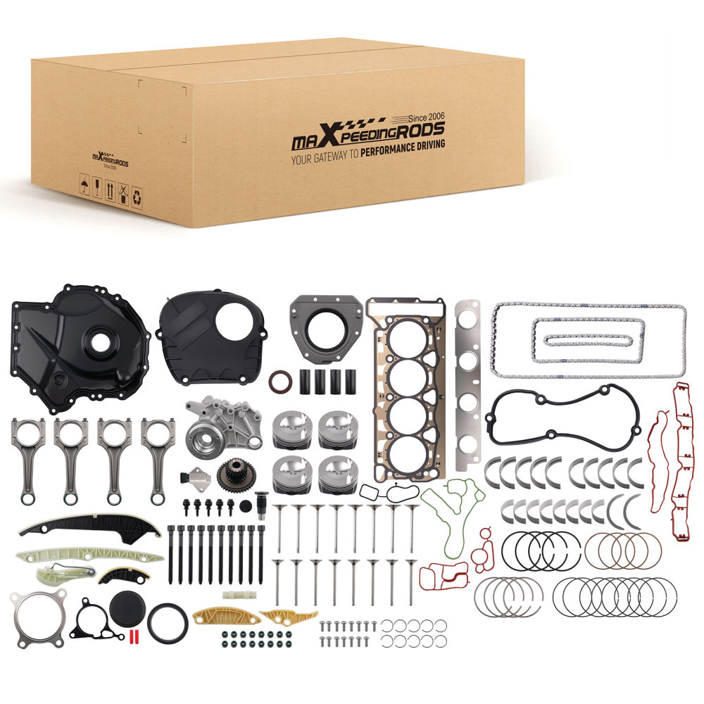 Engine Rebuild Overhaul Pistons Valves Seals Kit compatible for VW Audi 2.0 TFSI 82.5mm