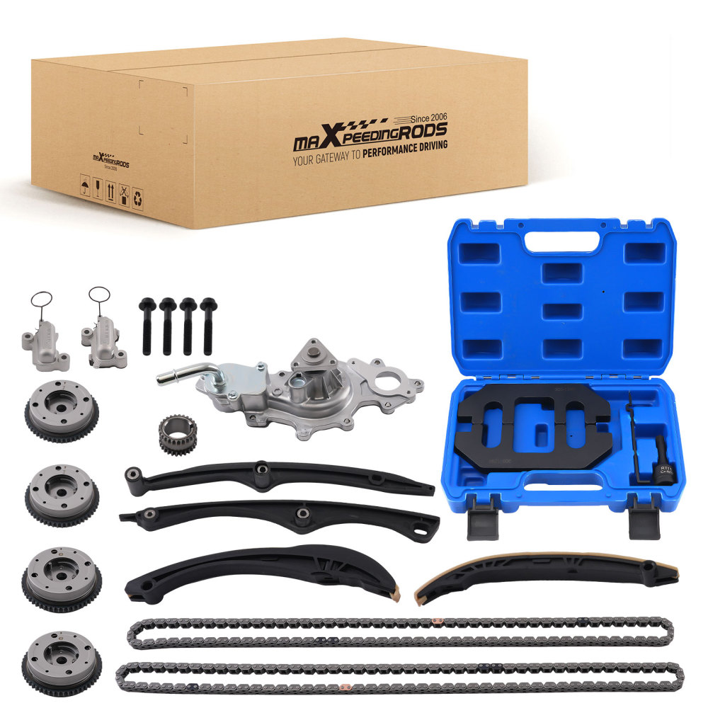 Timing Chain Kit Camshaft Sprocket Water Pump Tool compatible for Ford Lincoln GT Lobo 3.5L