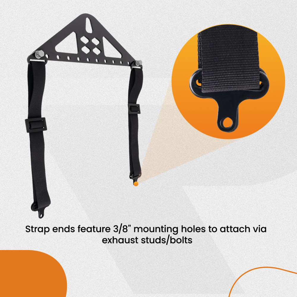 Universal Engine Lift 4 Point Kit 1200lb Steel Bracket Straps Powdercoated