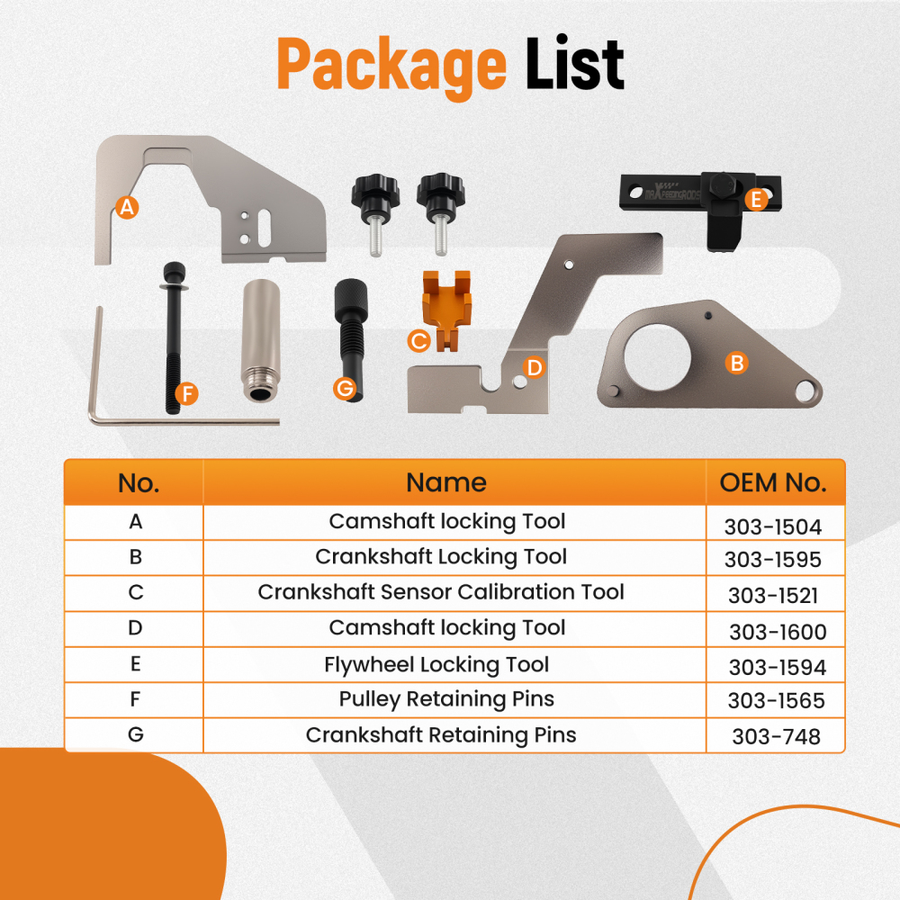 Engine Cam Tool Kit compatible for Ford Mustang Focus RS 2.3L EcoBoost 2015-2019 303-1600