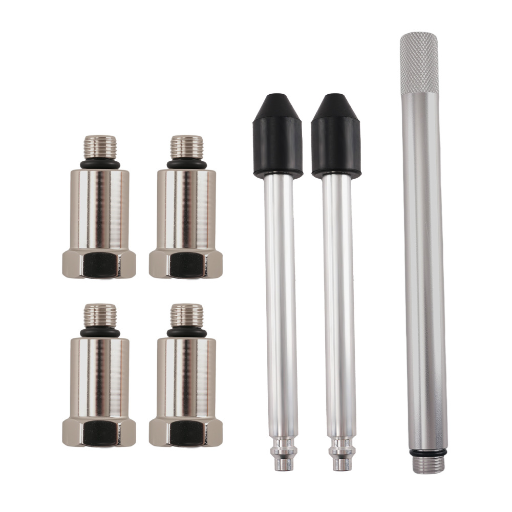 Engine Cylinder Dual Gauge Leakdown Tester Kit With Rubber Hose Metal Adapters