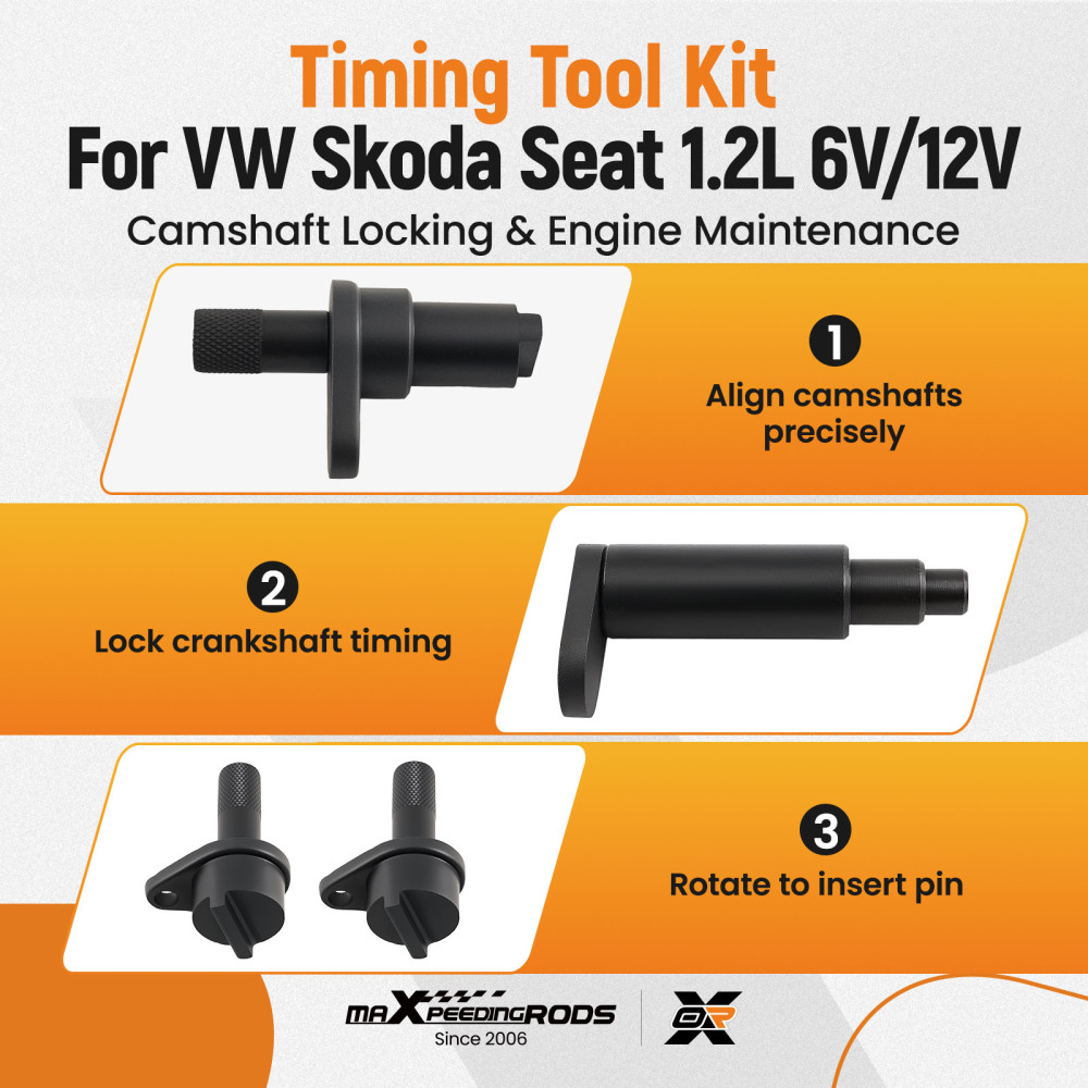 Camshaft Aligning Crankshaft Lock Tool compatible for VW Polo Fox compatible for Seat Cordoba 1.2L 6/12V