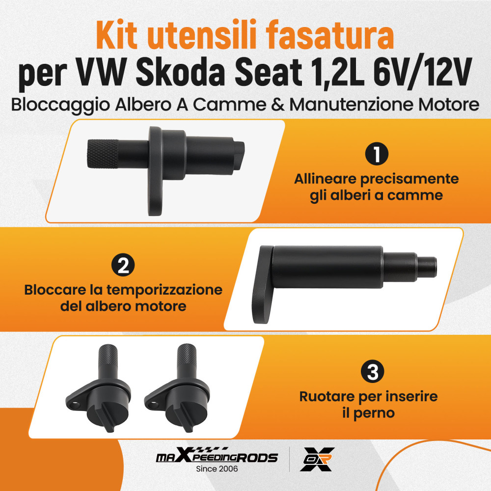 Attrezzi Bloccaggio 1.2 compatibile per VW Fox Polo Eos compatibile per Skoda Rapid compatibile per Seat Toledo 3Cil AWY