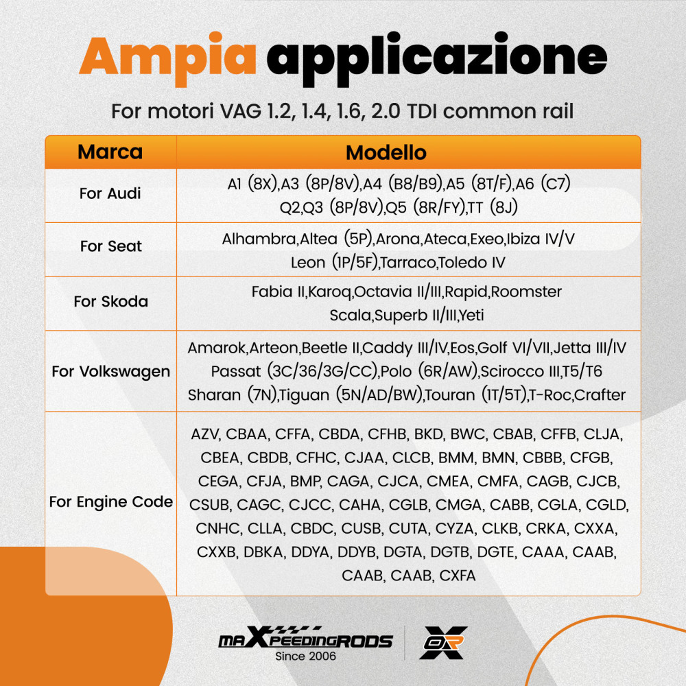 Attrezzi Diesel compatibile per Skoda Karoq Octavia Scala Superb Yeti 1.6 2.0 TDI T10133