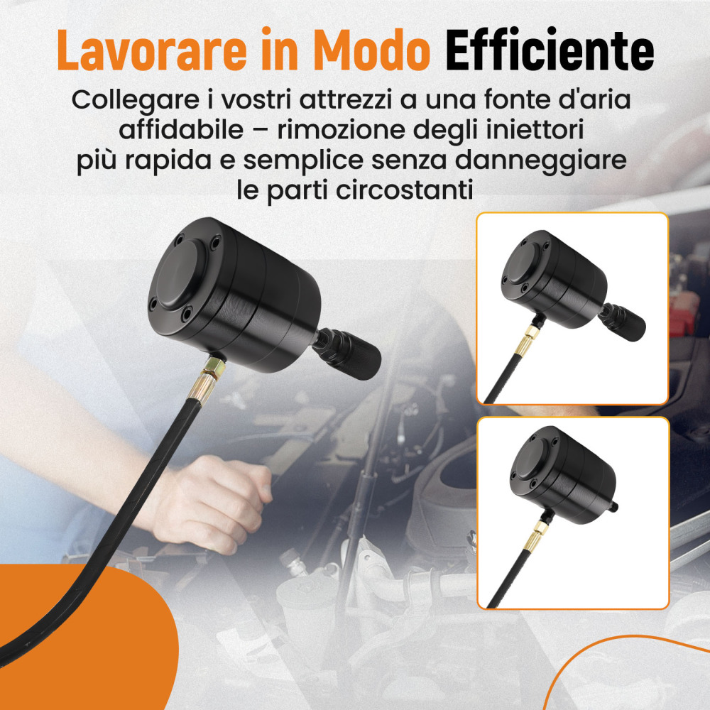 Estrattore for Iniettori Diesel 19 Adattatori Kit Completo Pneumatico