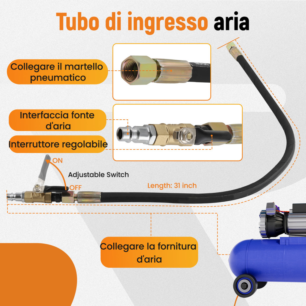 Estrattore for Iniettori Diesel 19 Adattatori Kit Completo Pneumatico