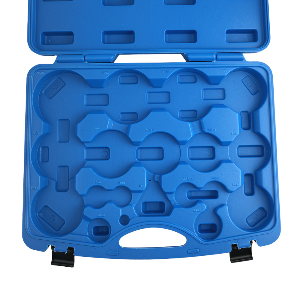 19PCS Oil Filter Cap Wrench Universal 24-100.5mm Red Tool Set