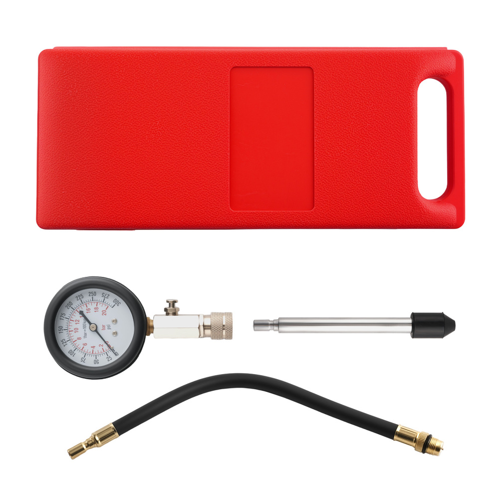 Compression Gauge Kit 0-300 PSI Engine Pressure Tester Petrol 14mm 18mm