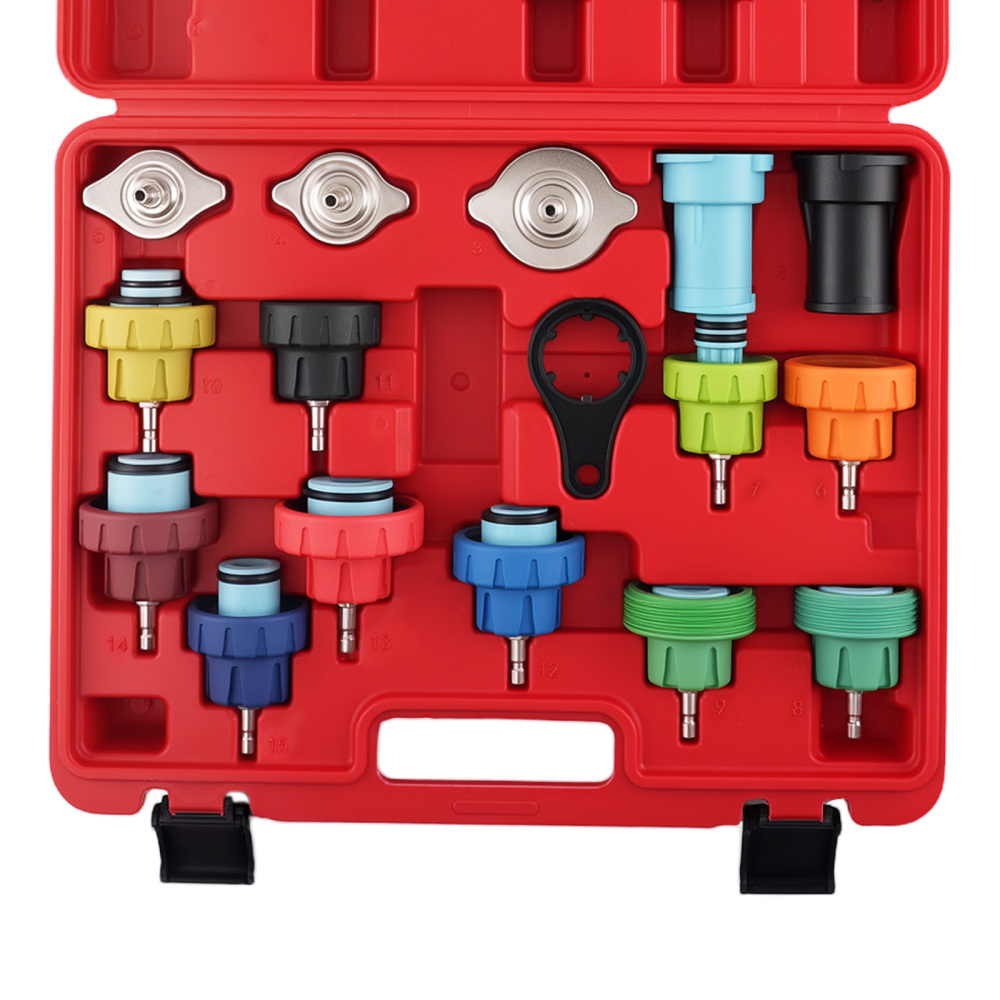 18pc Cooling System Test Radiator Pressure Tester Kit Purge Refill Vacuum Kit
