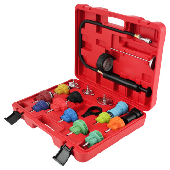 18pc Cooling System Test Radiator Pressure Tester Kit Purge Refill Vacuum Kit