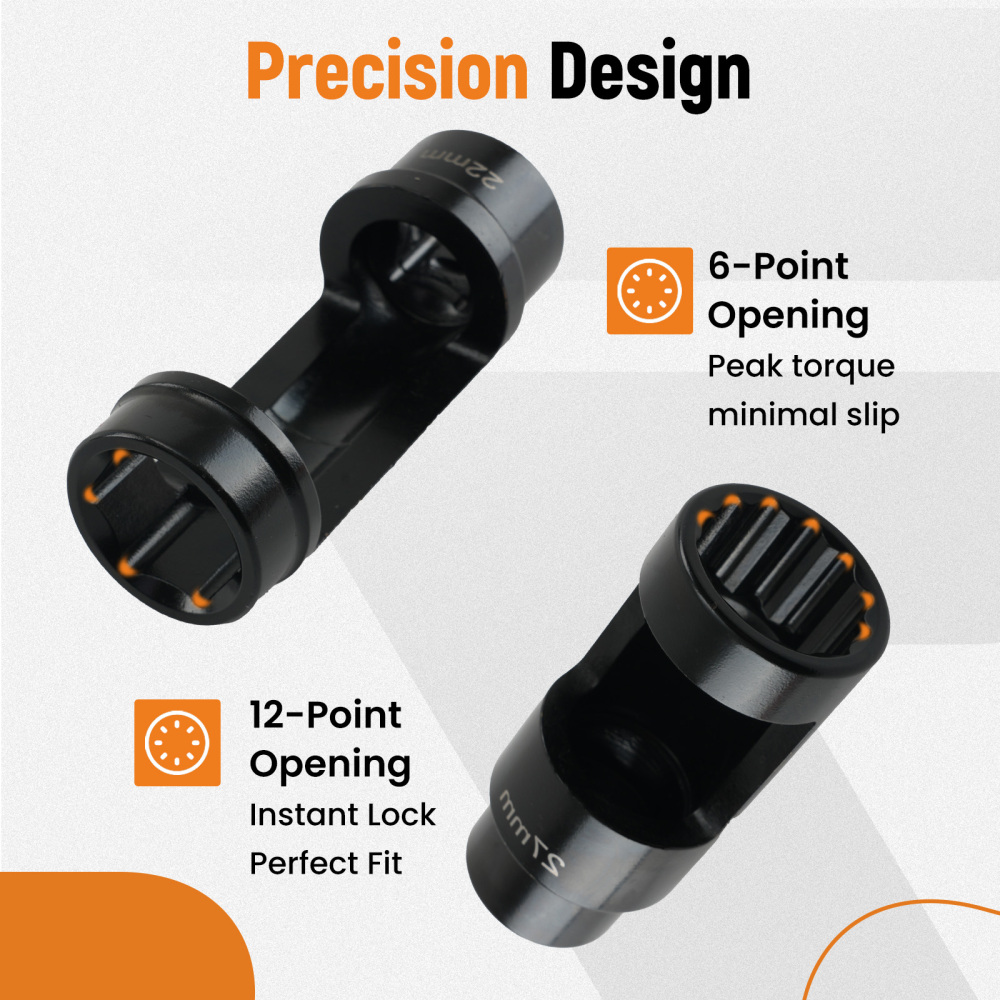 1/2 3/8 Drive Oxygen Sensor Socket 22mm 27mm 29mm 7/8 1 1-1/16 Set